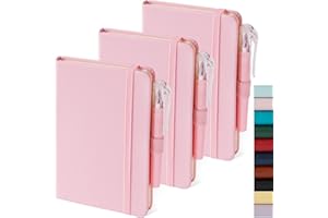 NIRMIRO Kleines Notizbuch-Journal mit Stift, 3 Pack Mini-Taschengröße Rosa Journal-Notizbücher im Großhandel für Frauen, Arbeit, Schreiben und Notizen machen in der Schule