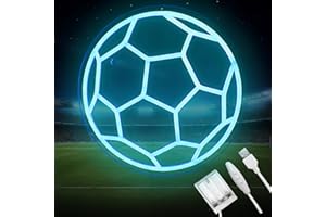GINSSO Football Neon Sign Battery Operated/USB Powered, Football Light with Adjustable Brightness, Football Room Decor for Boys, Football Gifts for Boys 8-12 (12.9 x 12.9 inches)