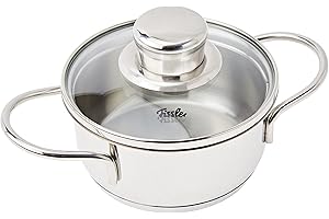 Fissler Pentolina in acciaio inox 0.5 L, 12 cm, mini pentola con coperchio in vetro, adatta per fornelli a induzione