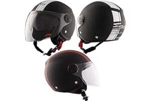 A-PRO Casco Jet Moto Scooter Quad Omologato ECE 22 06 Visiera Sonicmoto