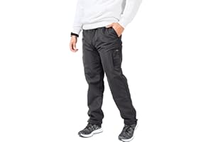 GA COMMUNICATIONS Mens Thermal Fleece Lined Trousers Camouflage Cargo Combat Elasticated Waist Full Length Bottoms Pants S M L XL XXL