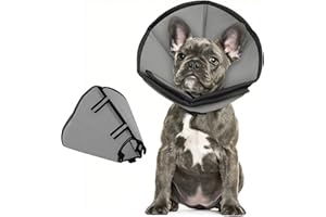 PUZAUKAL Dog Cone After Surgery Soft, Adjustable Dog Cone Collar, Buster Collars for Small Medium Large Dogs and Cats,Recovery Collars for Dogs Prevent Licking (Gray,M)