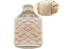 KEELYY Pokrowiec na termofor: puszysty, aksamitnie miękki pokrowiec na termofor 2 l, ciepły, ochrona przed oparzeniem, brązowy (termofor nie wchodzi w zakres dostawy)