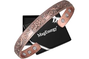 MagEnergy Magnetisches Kupferarmband für Damen, Kupferarmband für Arthritis, Schmerzlinderung, einstellbar und Schmuck-Geschenkbox