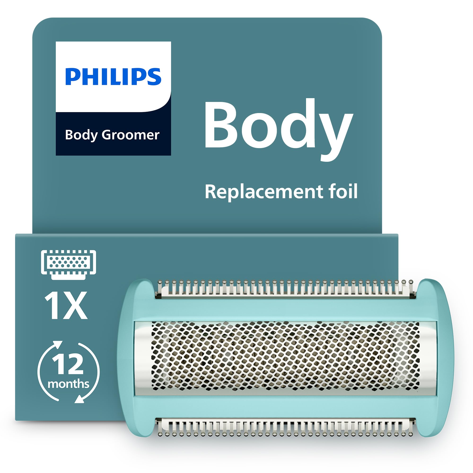 Philips Bodygroom Cabezal de lámina de repuesto – con sistema de afeitado Triple Protección, apurado y suave con la piel, 100% resistente al agua, modelo BG2010/43