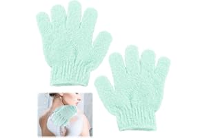 LEUUD 2 unità Guanti Lavaggio Esfoliante, Guanto Mani Esfoliazione Corpo, Forma 5 Dita, Guanti Esfolianti per Il Corpo, Peli incarniti Rimozione pelle morta