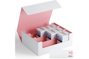 ZLCA Trading Card Storage Box for TCG Cards, Triple MTG Card Deck Box Holds 1800+ Cards, PU Leather Magnetic Closure Card Deck Case Organizer Box for Magic Commander Sports Cards (White&Pink)