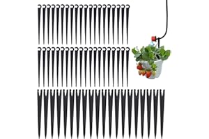 DHWEKU 60 Pcs Piquetas Riego Goteo Estaca Microtubo Piquetas para Tubo Apoyo Estacas Tuberia Accesorios Riego por Goteo para Manguera de Riego de 4 mm / 7 mm, para Sistema de Goteo Jardin