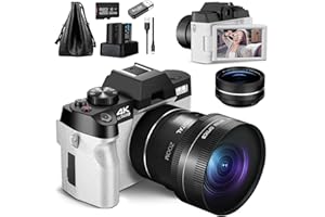 G-Anica 4K Digital Cameras for Photography，48MP/60FPS Video Camera for Vlogging, WiFi & App Control Vlogging Camera for YouTube, Small Camera with 32GB TF Card.Wide-Angle & Macro Lens