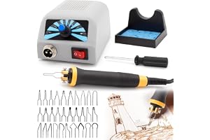 Pyrografi Maskin, 60W Wood Combustion Kit med 30 Pyrographite Wire Tips, 100-800°C Justerbar Temperaturkontroll Fire Painting Soldering Iron Set för Wood Leather Bamboo