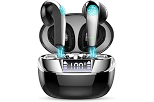 QXQ Cuffie Bluetooth, Auricolari Bluetooth 5.3 con 4 ENC Mics, Cuffie Wireless In Ear Stereo Hi-Fi, 47 Ore Cuffie Senza Fili con LED Display, Cuffiette Bluetooth Cancellazione Rumore, IP7 Impermeabili