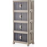Evle Katlanabilir Mod&uuml;ler Dolap 4 l&uuml; 54 cm x 31,7 cm x 127 cm (Kahverengi)