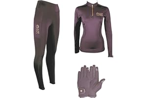 AK RIDING SPORTS AK Oreo Pull on high Waisted Breathable Riding Tights/Leggings/Breeches with Full seat Silicon Grip AKRS-6052-01