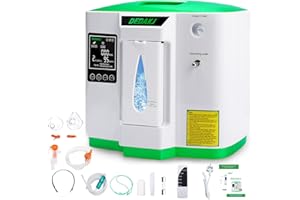 DEDAKJ Portable Oxygen Concentrator, 2-9L/min Oxygen Flow Adjustable Atomizable, Oxygen Machine Stable and Continuous 93% ± 3% Concentration Adjustable Oxygen, Suitable for Home and Personal Care
