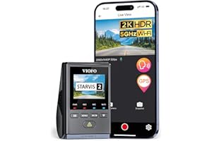 VIOFO Dashcam A119 Mini 2, Front 2.7K 5GHz Wi-Fi, 2K 60fps/HDR 30fps Control de Voz, STARVIS 2 Mejorar La Visión Nocturna, 1.5" LCD Coche con Tacógrafo Oculto, GPS Cámara Automática