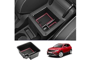 ZCLINKO Compatibile con V W T-Cross T Cross 2018 – 2023 2024 bracciolo, contenitore per console centrale, bracciolo, organizer per vano portaoggetti, vassoio con tappetini antiscivolo, accessori per