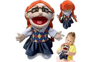 AOMANTIC SARL Jeffy Puppet Handpuppe für Kinder, Jeffys Klassenkamerad Plüschtier mit funktionierendem Mund, Jeffy Handpuppe Puppe Niedlicher, Cartoon Jeffy Puppet Weiches Plüsch Spielzeug Handpuppe (M2)