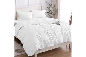 Cotopuro Funda Nórdica Cama 135/150 de 100% Algodón, Juego de Funda Edredón 240x220 y 2 Fundas de Almohada 50x80 Algodón Premium 150GSM, Suave, Transpirable, Hipoalergénico Blanco