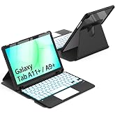 CACOE 360&deg; Keyboard Case for Samsung Galaxy Tab A11/A9 Plus with Touchpad | 7 Color Backlight Keyboard, Detachable Wireless B