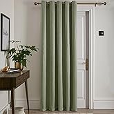 Fusion Strata – Sage Green Thermal Eyelet Curtain – W66 x L84 (168 x 214cm) – 1 Panel – Insulated Single Curtain – Bedroom/Li