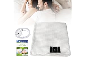 SOSISUL Erdungsmatte mit Erdungsanschlusskabel, Magnetfeldmatte mit 10% Silberfaser & 90% Bio-Baumwolle, Leitfähige Erdungsmatte für Besseren Schlaf (King153x203cm)