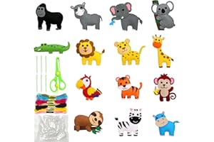 JVBAJV Felt Sewing Kit for Kids,Animal Sewing Craft Kit for Kids,Educational Sewing DIY Felt Craft Kit for Beginner Children Kids Boys and Girls