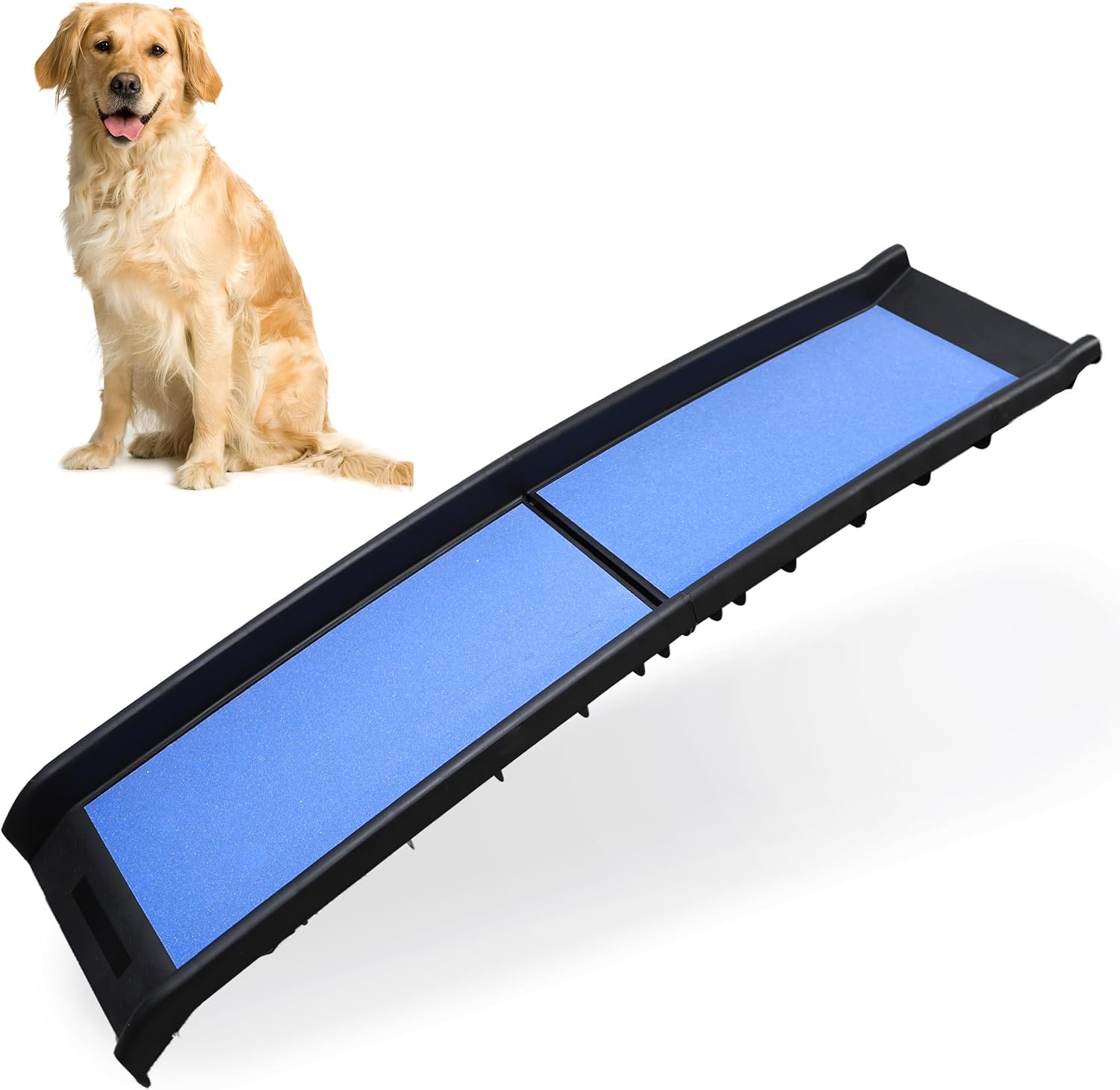 DIVCHI Pet Ramp Anti Slip Dog Ramps Lightweight & Portable Plastic Dog Car Ramps Foldable Pets Ramp (Blue)
