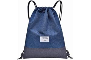 LIVACASA Mochilas de Cuerdas Unisex Casual Mochilas Cordón Impermeable Gimnasio Deporte Ligero Gym Bag