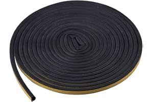 TRIXES Draught Excluder Door Insulation Strip - 5-Meter Black Rubber Seal - Self Adhesive Window Sealing Strip for Door and Window Excluder - D Shaped