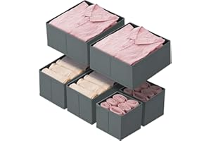 kiximay 6er Set Schubladen Organizer für Malm Pax Kleiderschrank Schrank Aufbewahrungsbox - Faltbare Stoff Schubladen Ordnungssystem für Garderobe Schlafzimmer, Babykleidung, Socken, Unterwäsche