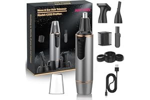 AREYZIN Recargable Cortapelos Nariz,Profesional 3 en 1 Recortador Pelos Nariz, Indoloro Corta Pelos Oreja y Nariz para la cara,quita pelos nariz,la barba y las cejas,IPX7 Impermeable,cuchillas de doble filo