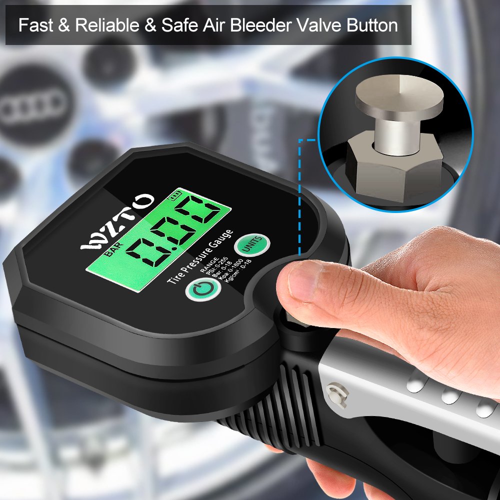 Manometro Pressione Gomme Digitale SWAWIS 220 PSI - Kit Gonfiaggio Per Auto, Moto E Bici - Foto 5