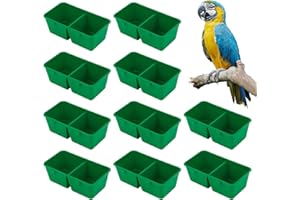 LEDOO 12Pcs Bird Cage Cup Bird Feeder Cups Bird Feeder Bowl Poultry Cage Cup for feeding Birds Parrot Water Food Seed (9.7 * 5.2 * 3.4cm)