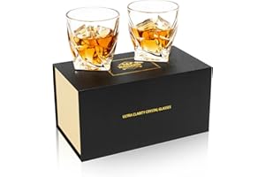 KANARS Bicchieri Whisky, Bicchiere Cocktail e Whiskey Cristallo, 300ml, Set di 2 Pezzi, Bellissimo Regalo