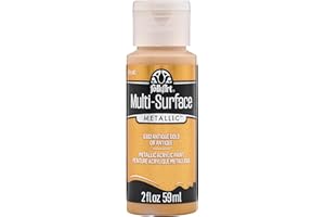 FolkArt Multi-Surface Metallic Acrylic Paint, Antique Gold, 59 ml (Pack of 1)