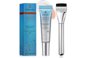 HENJUNU CC Water Gel Correction with Centella Asiatica,CC Cream+Foundation Pinsel, Korrekturgel, Feuchtigkeitsspendende Textur, transparenter Farb-Concealer, Leicht und durchscheinend ohne Make-up-Gefühl