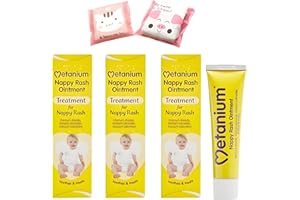 ASBQUALITY Nappy Cream Bundle: 3 x Metanium Nappy Rash Cream, 2 x Baby Cotton Pads – Effective Nappy Rash Cream for Babies – Gentle Nappy Cream Newborn – Rash Cream for Sore Bottom