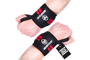 Beast Gear Fasce Polsi Palestra - Cinghie per Sollevamento Pesi e Stacchi da Terra, Uomo e Donna - Accessori Fitness - per Bodybuilding e Powerlifting