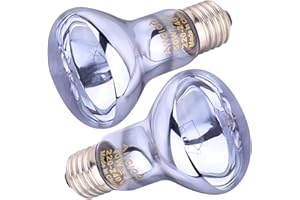 AIICIOO Lampade spot per luce diurna - Lampadina termica per rettili e anfibi, confezione da 2 pezzi da 50 W, bianco