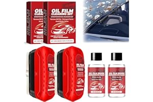 MEITIANFSE Automotive Oil Film Cleaning Brush, Glass Oil Film Remover for Car Glass Cleaning Board, Car Glass Oil Film Cleaner, Car Windscreen Cleaner Oil Film Removal for Car Window Glass Cleaner (2PC)