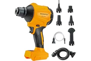 IRONFIST Cordless Dust Blower for DEWALT 20V MAX Battery, Brushless Motor Leaf Air Duster & Vacuuming Gun (Battery Not Included)