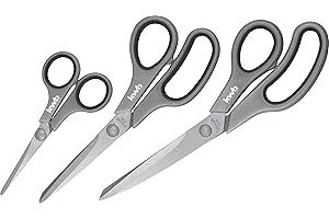 kwb Scissor Set Made of Stainless Steel, 3-Piece, Various Lengths (135, 210, 245 mm), Diverse Application Possibilities, Black