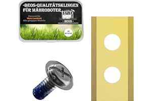 BEOS 30 x Lames de Rechange Premium Titan vis avec fusible - Lames de Rechange pour Les Marques Premium Worx, LandXcape, Zoef Robot, Einhell, Kress - Épaisseur de Lame de 0,9 mm
