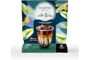 ORIENTAL TEA BOX Nuevo té de leche asada con azúcar morena Boba Tapioca (4 paquetes)