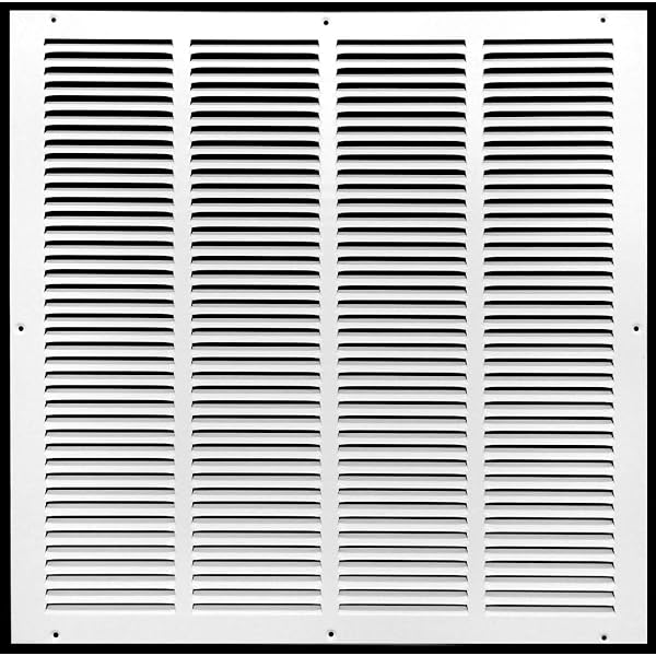 12x12 Outdoor Return Air Grille - Polished Aluminum HVAC Vent Cover For Outdoor/Gable Use