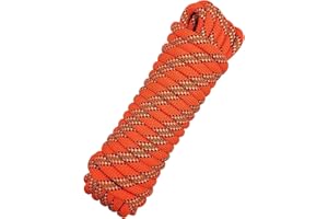 HAIY 10mm Rope, Multipurpose Rope, Durable Outdoor Indoor Cord for Cargo Bundling, Camping, Hiking, Boating, Fishing, DIY Crafts, and Home Projects (Orange, 10m)