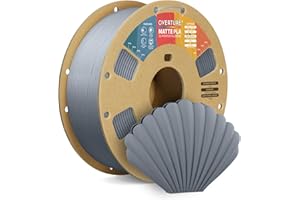 OVERTURE PLA Matte 3D Printer Filament 1.75mm, Matte PLA 1kg Cardboard Spool (2.2lbs), Dimensional Accuracy +/- 0.02 mm(Matte Light Gray)