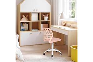 FurnitureR Sedia per bambini regolabile in altezza, colorata ergonomica, con schienale e braccioli, sedia per bambini a 5 ruote, per bambini dai 3 ai 10 anni, carico massimo 100 kg