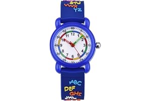 KZKR Montre Garcon Enfant Montre pedagogique garçon Waterproof Montre analogique Garcon Silicone Japonais Mécanisme À Quartz Facile À Apprendre À Lire L'heure