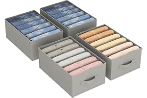 Lifewit Cajas Organizador de Armario Ropa, Plegables Separadores de Cajones, Colmeias Almacenamiento Gavetas con 6 Compartiments para Almacenar Camisetas/Pantalones/Suéteres, 42 x 27 x 17 cm, 4 Piezas